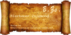 Bierbauer Zsigmond névjegykártya